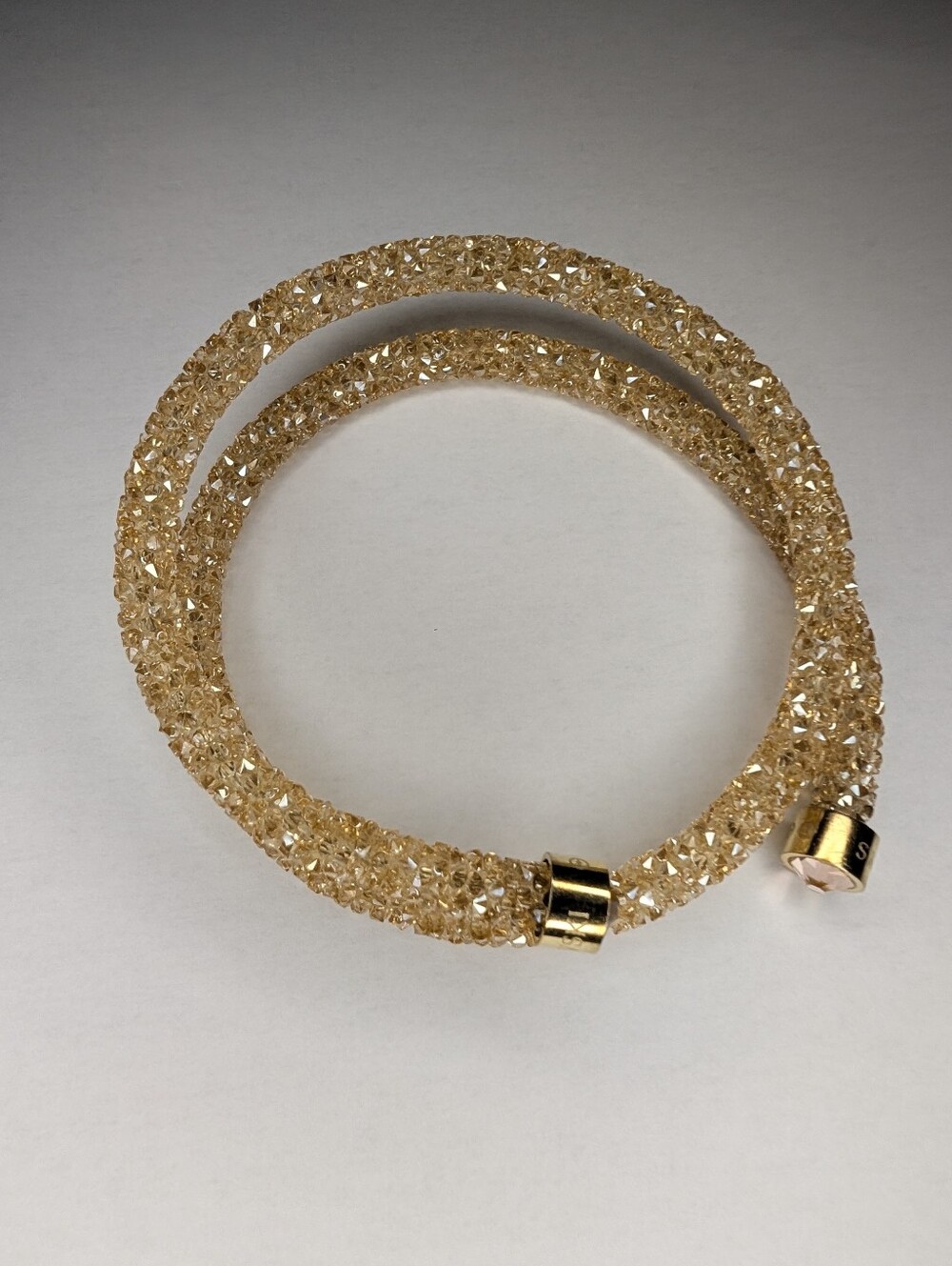 Swarovski Crystaldust Double Bangle Bracelet, Medium 5.4*5.4cm, 5237763,(cc-104)